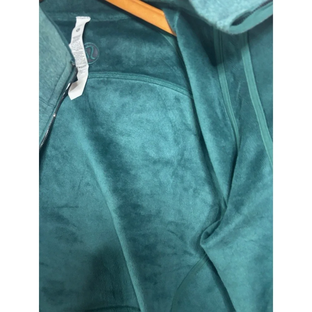 Lululemon Scuba Oversized Funnel Neck Full Zip Long Heathered Teal M/L Lined